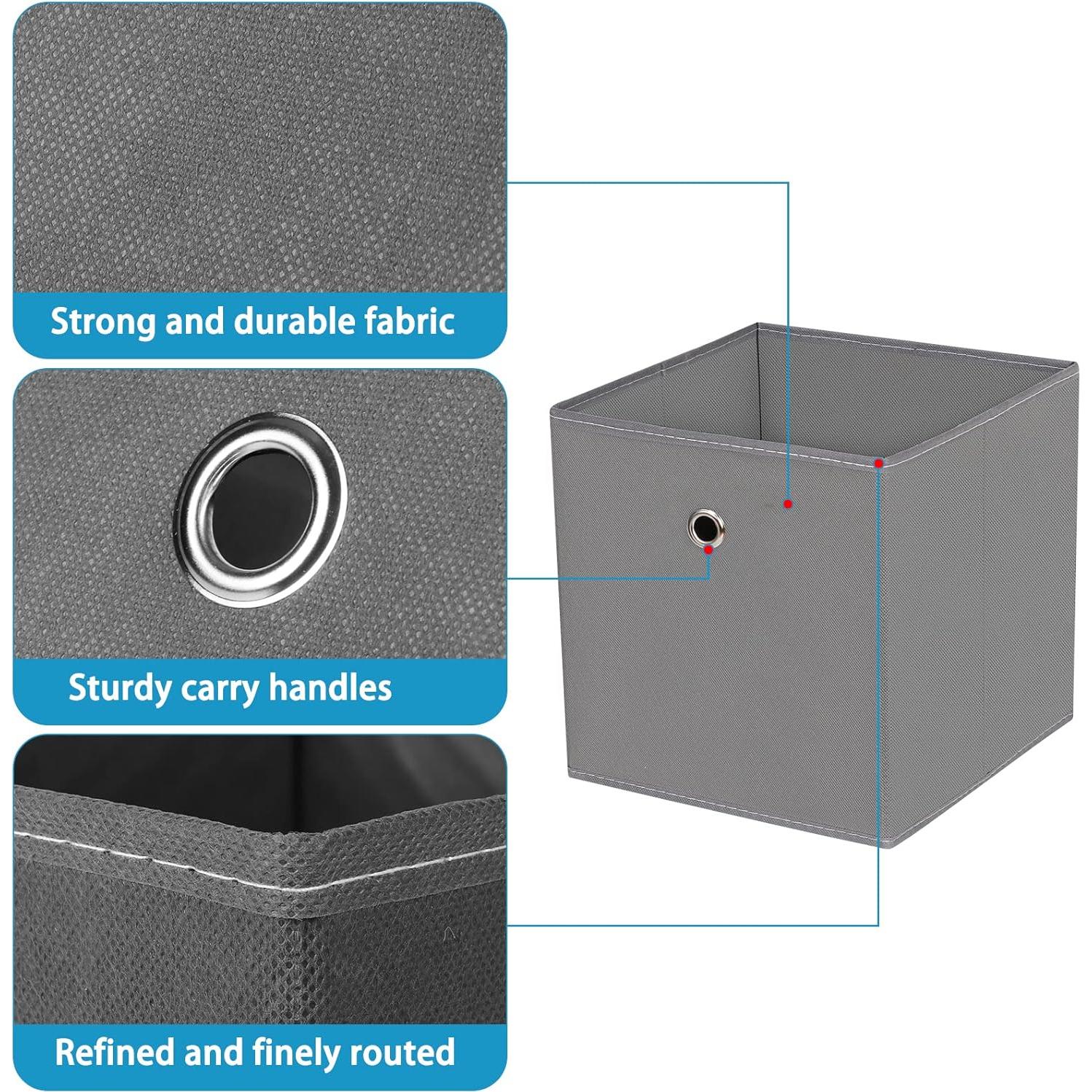 Cestas de Almacenamiento Plegables DABEACT 27.94 cm Gris - Juego de 3