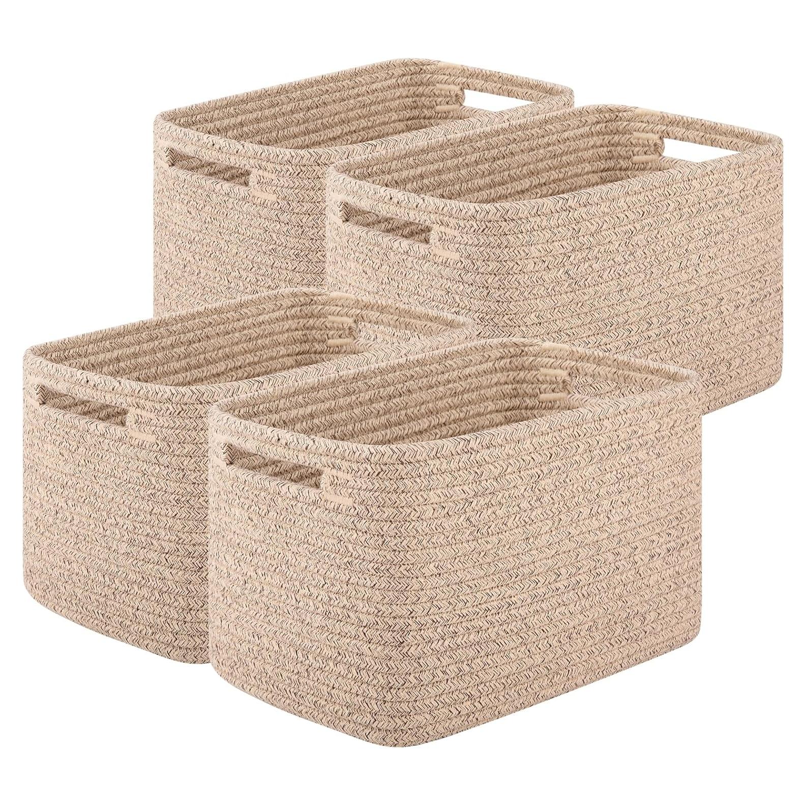 Cestas de Almacenamiento Tejidas OIASKET 4 Piezas 33x22.9x19.8cm