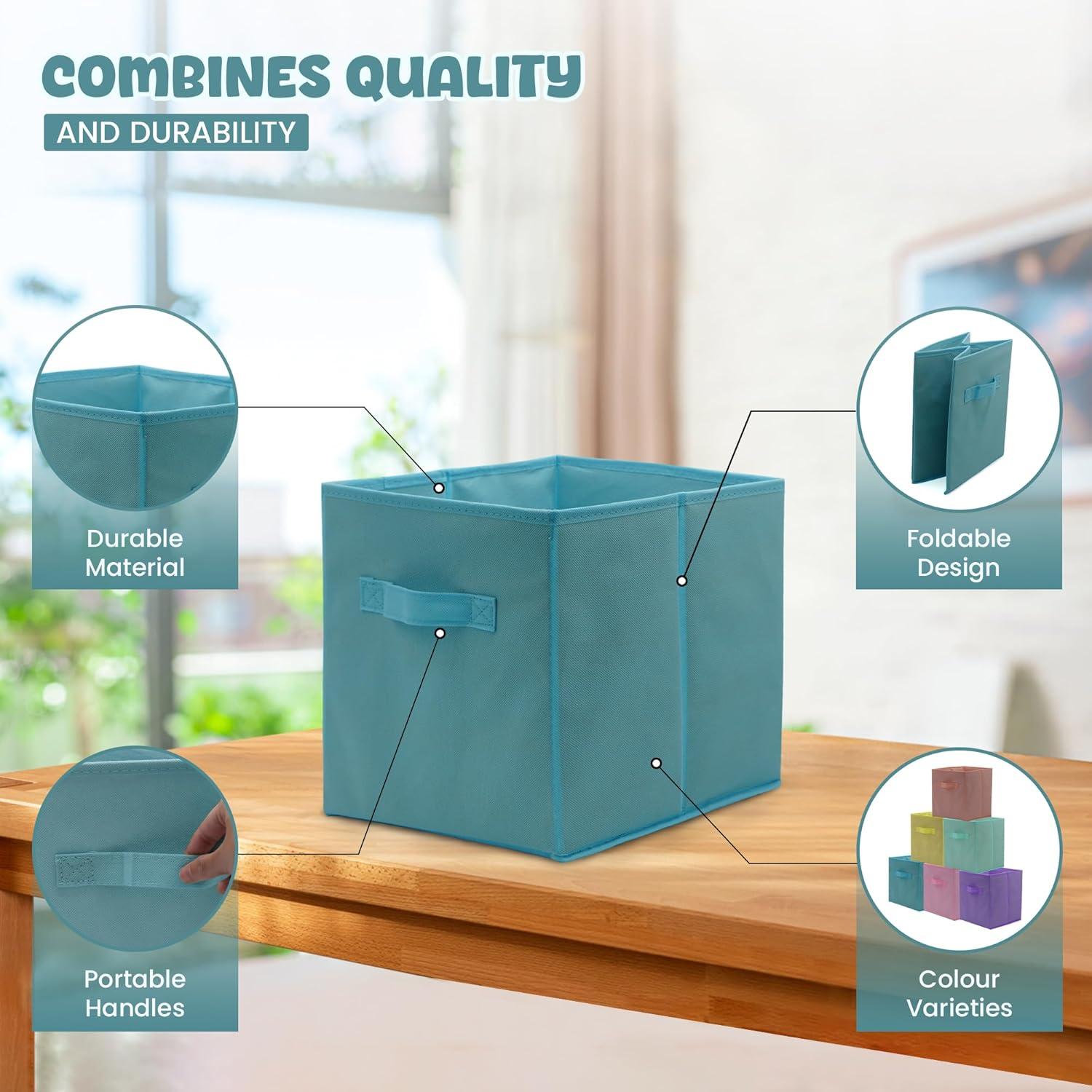 Paquete de 6 Cubos de Almacenamiento Plegables 4E's Novelty 27.9 cm