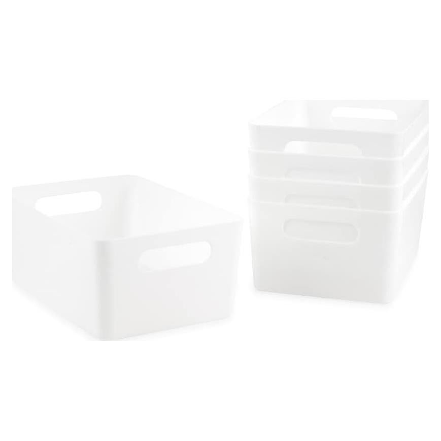 Juego de 5 Cajas de Almacenamiento Isaac Jacobs Blancas 24.1x16.5x10.2 cm