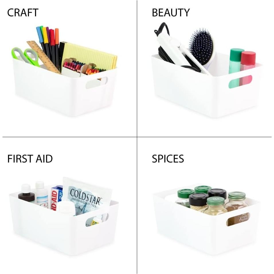 Juego de 5 Cajas de Almacenamiento Isaac Jacobs Blancas 24.1x16.5x10.2 cm