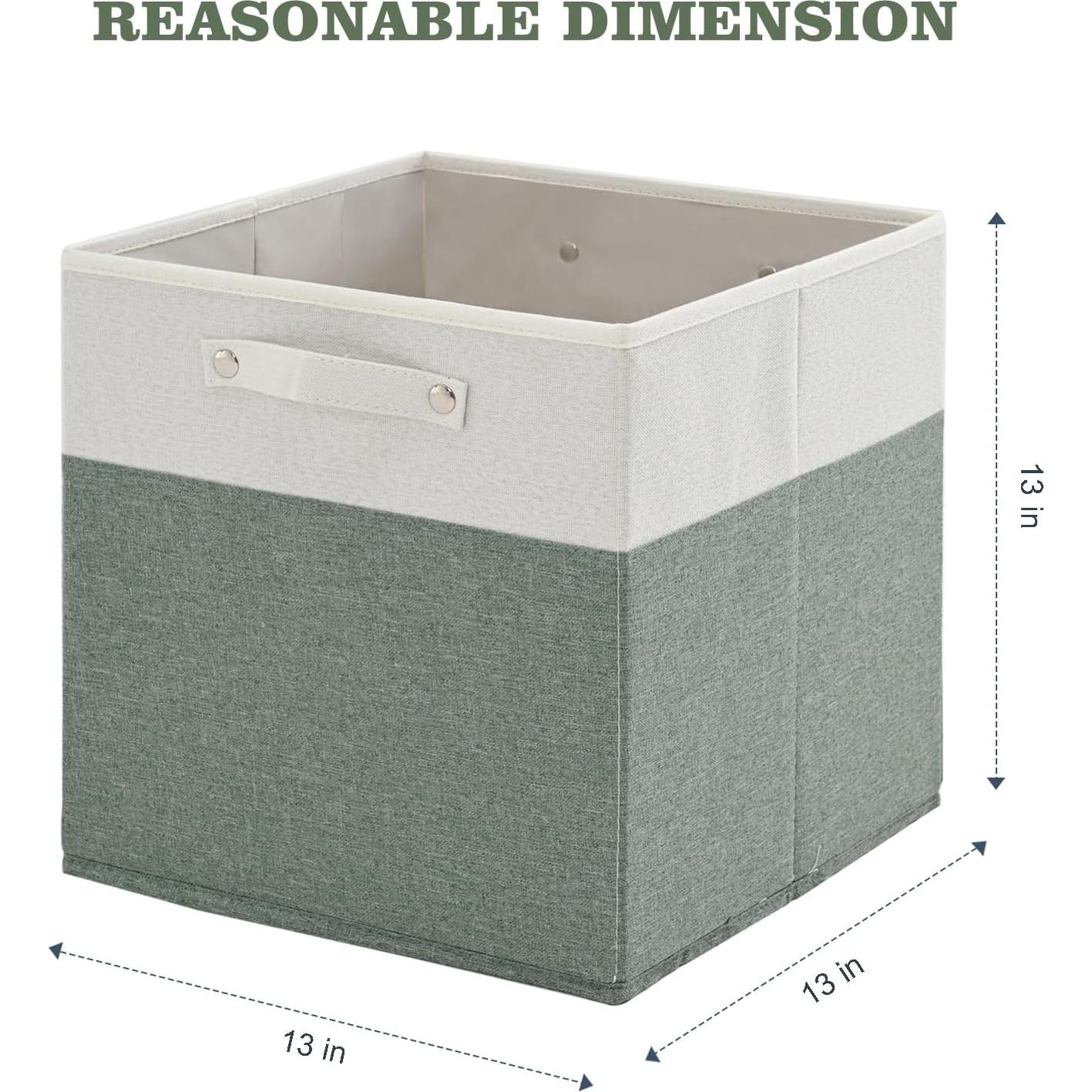 Cajas de Almacenamiento Plegables Finas Lino 33x33cm 4 Pzs