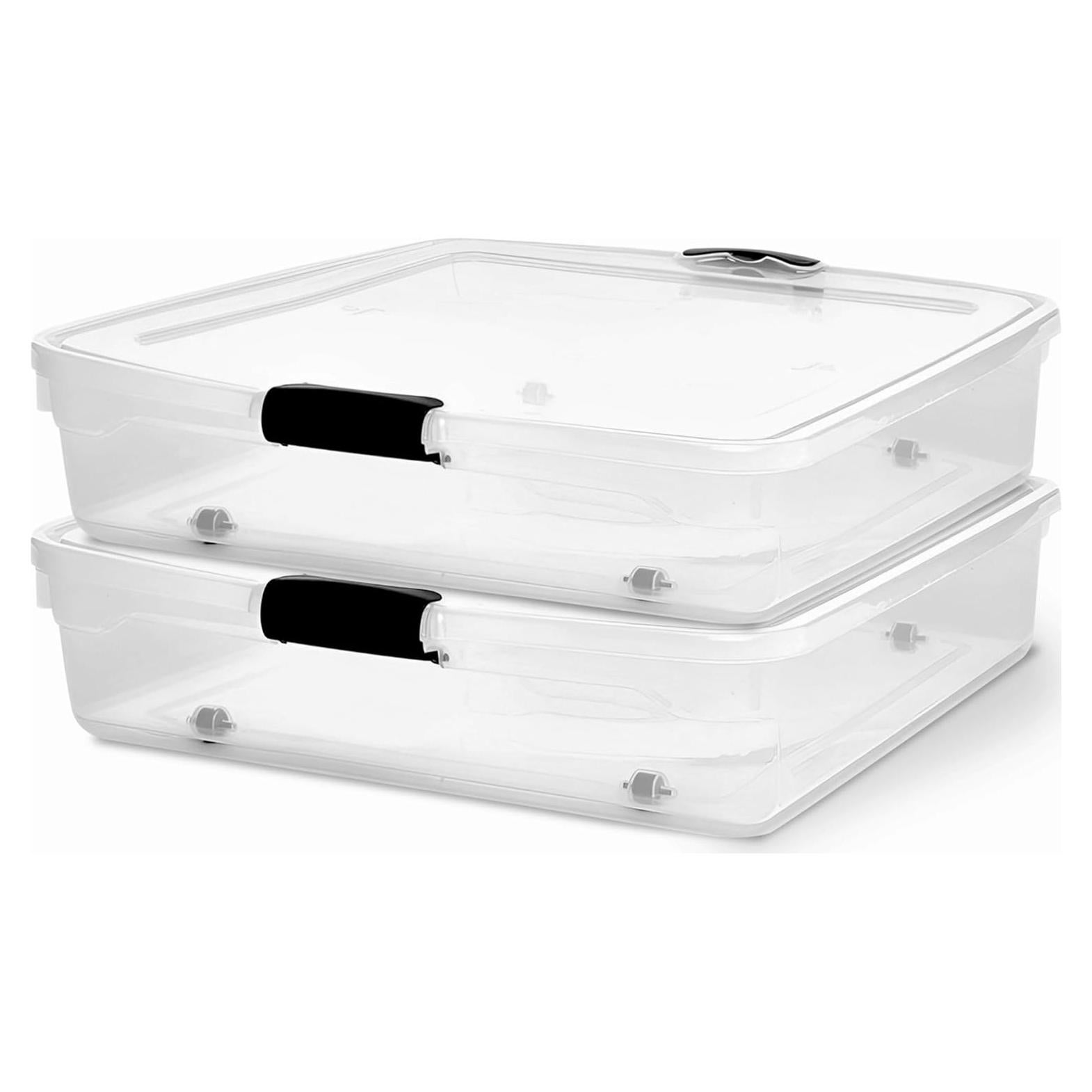 Contenedores de Almacenamiento Bajo la Cama HOMZ 56 QT Gris - 2 Piezas