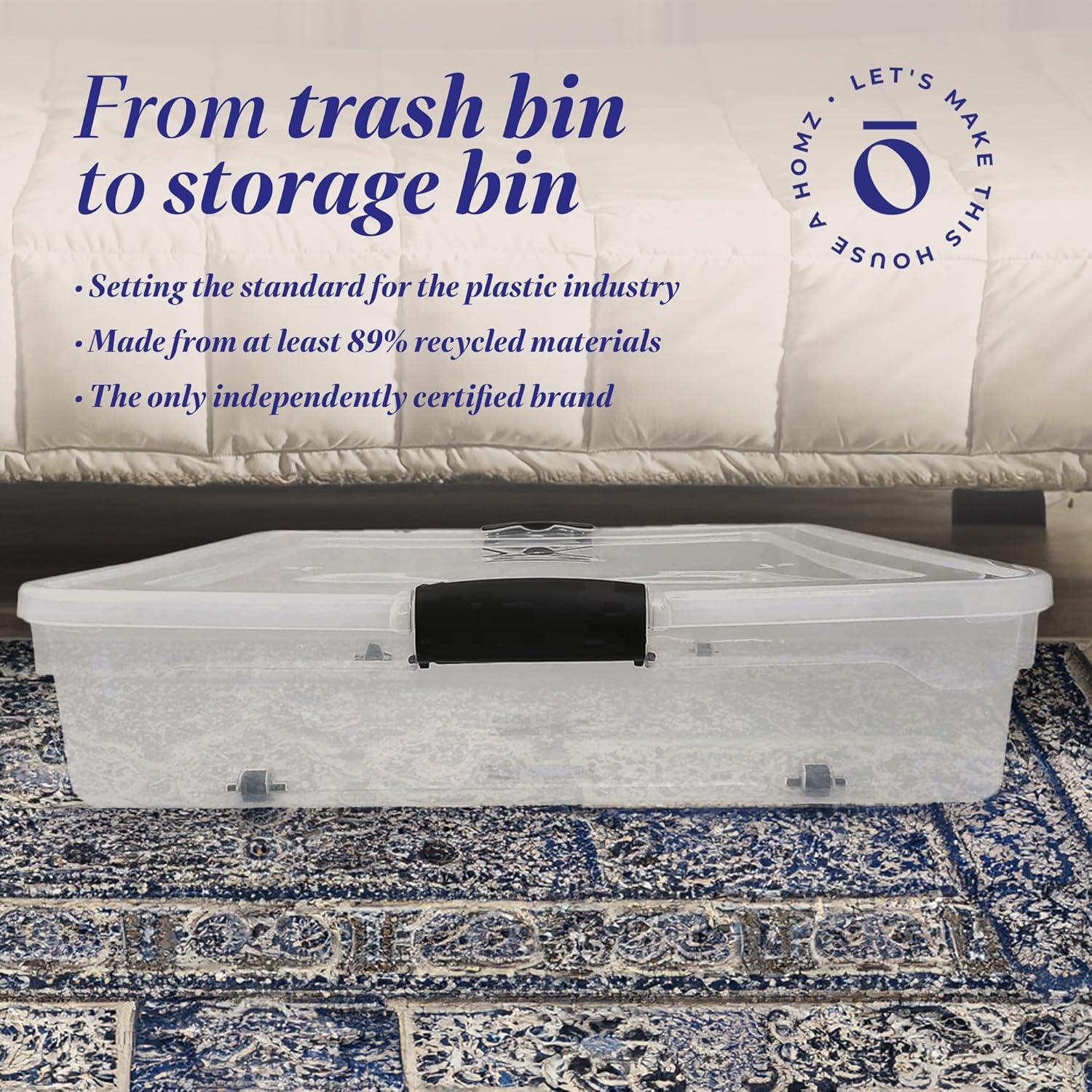 Contenedores de Almacenamiento Bajo la Cama HOMZ 56 QT Gris - 2 Piezas