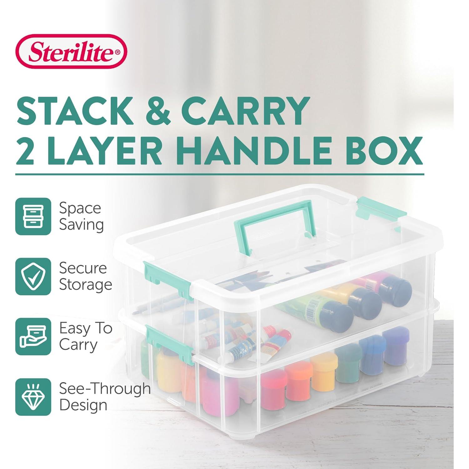 Caja de Almacenamiento Apilable Sterilite 4-Pack 9L Transparente