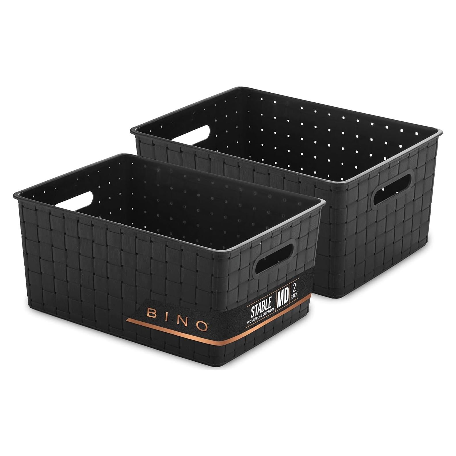 Cestas de Almacenamiento BINO 2PK Medianas Negras - Plástico