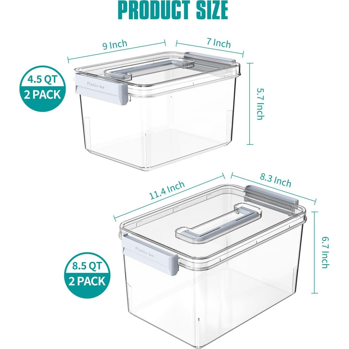 Contenedores de Almacenamiento Plástico MAGDESIGNER 4.5QT y 8.5QT