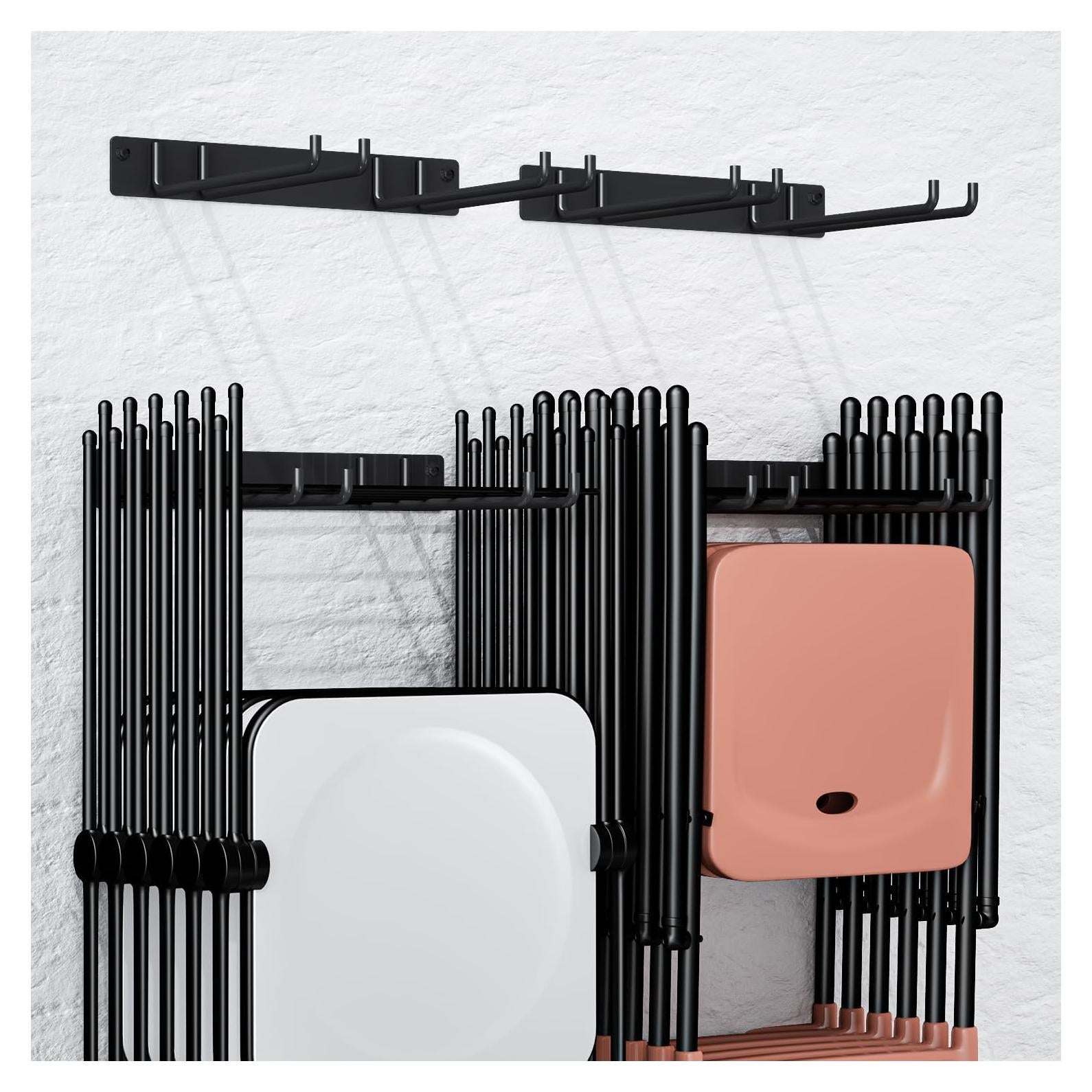 Soporte de Almacenamiento Pared MOOMSINE para Sillas Plegables 2 Paquete