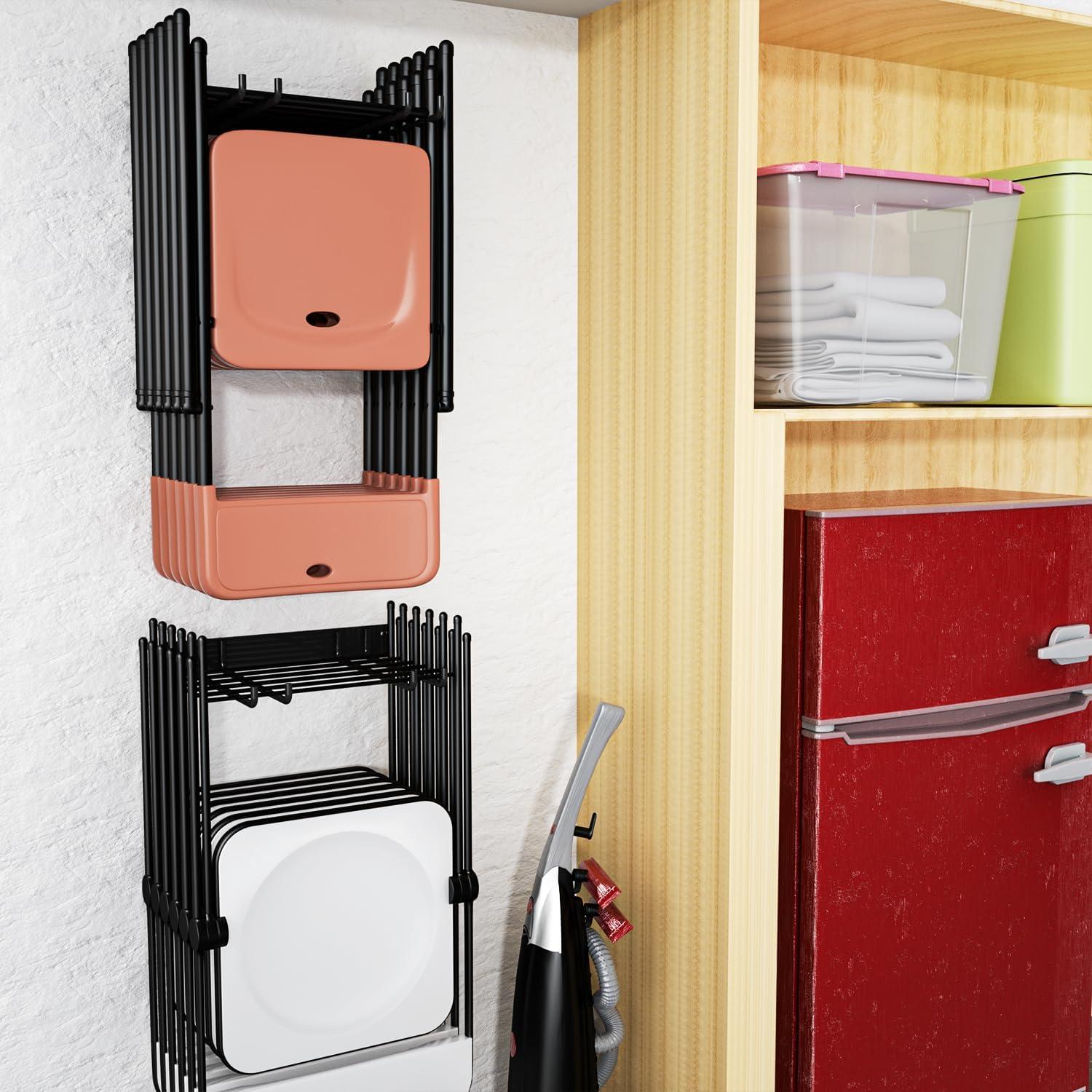 Soporte de Almacenamiento Pared MOOMSINE para Sillas Plegables 2 Paquete