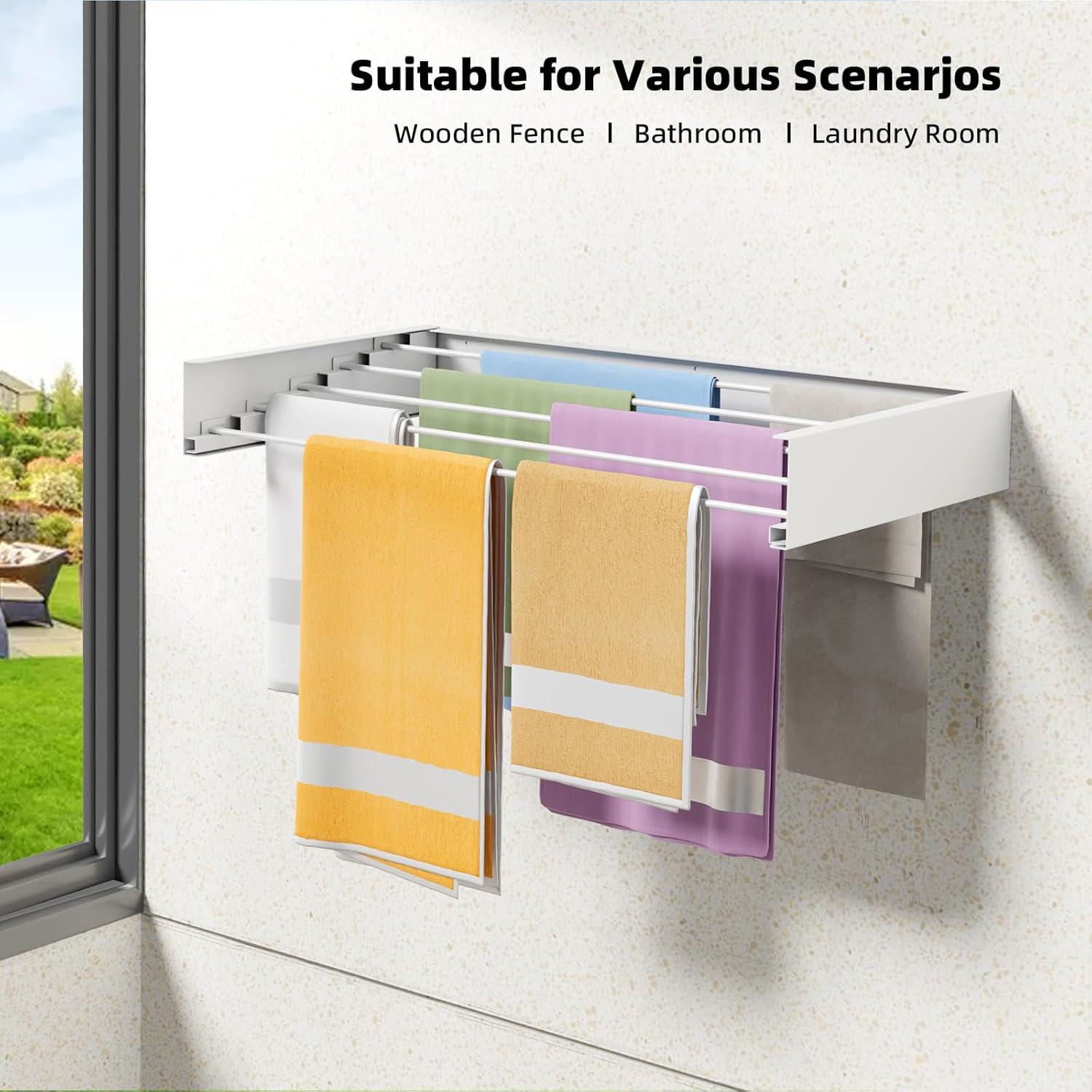 Estante Plegable para Secar Ropa ZMBESUP 80 cm Blanco