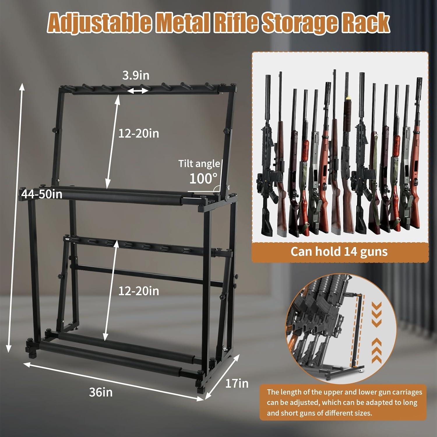 Soporte para Armas Plegable HUATOL para 14 Rifles Ajustable