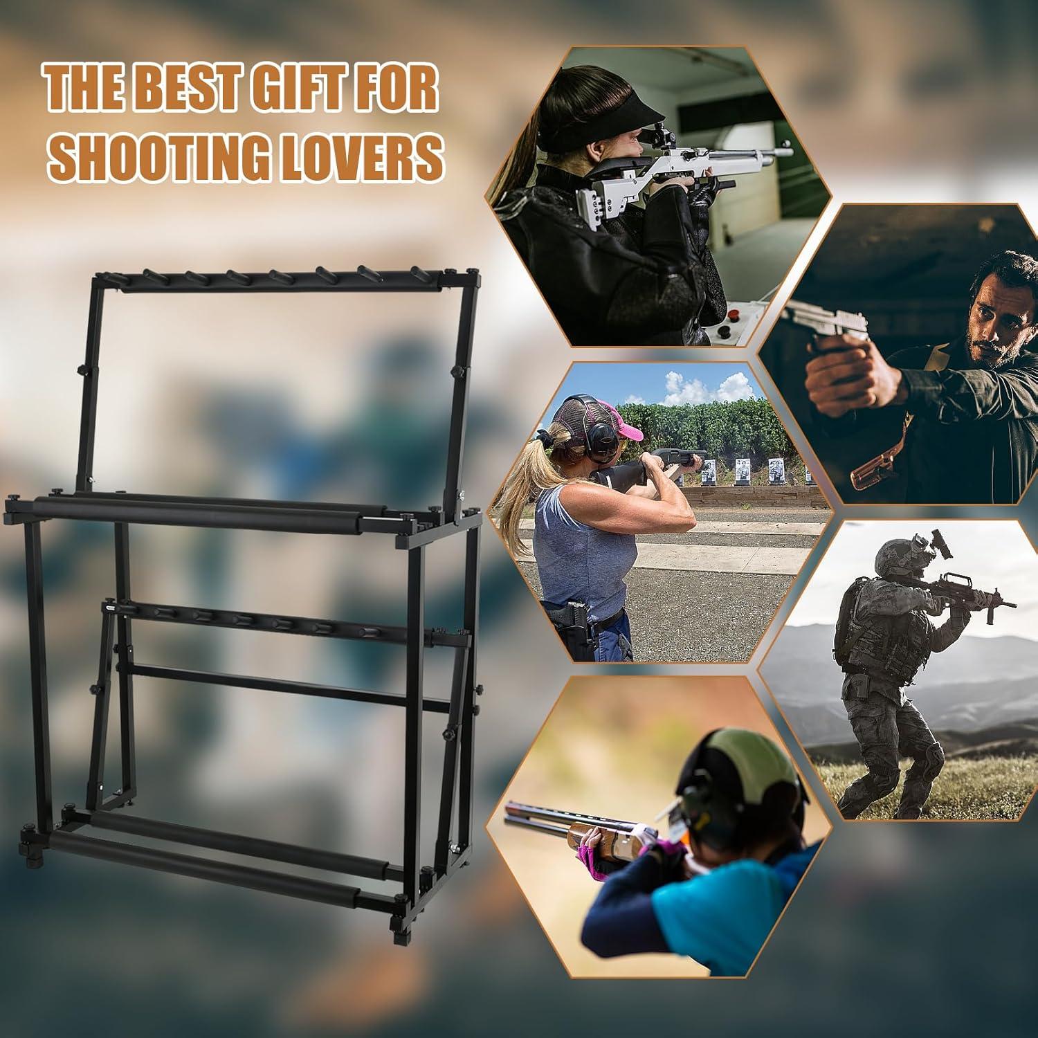 Soporte para Armas Plegable HUATOL para 14 Rifles Ajustable