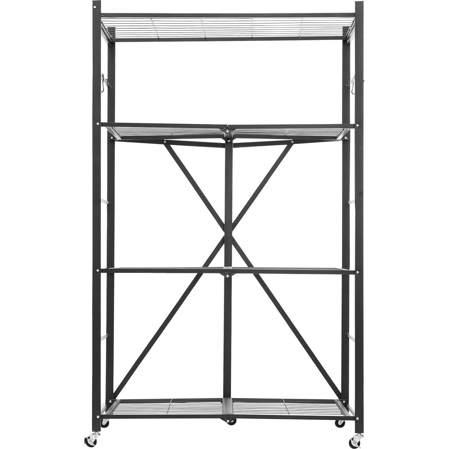 Estante Plegable VEVOR 4 Niveles 152.4 cm Metal Negro