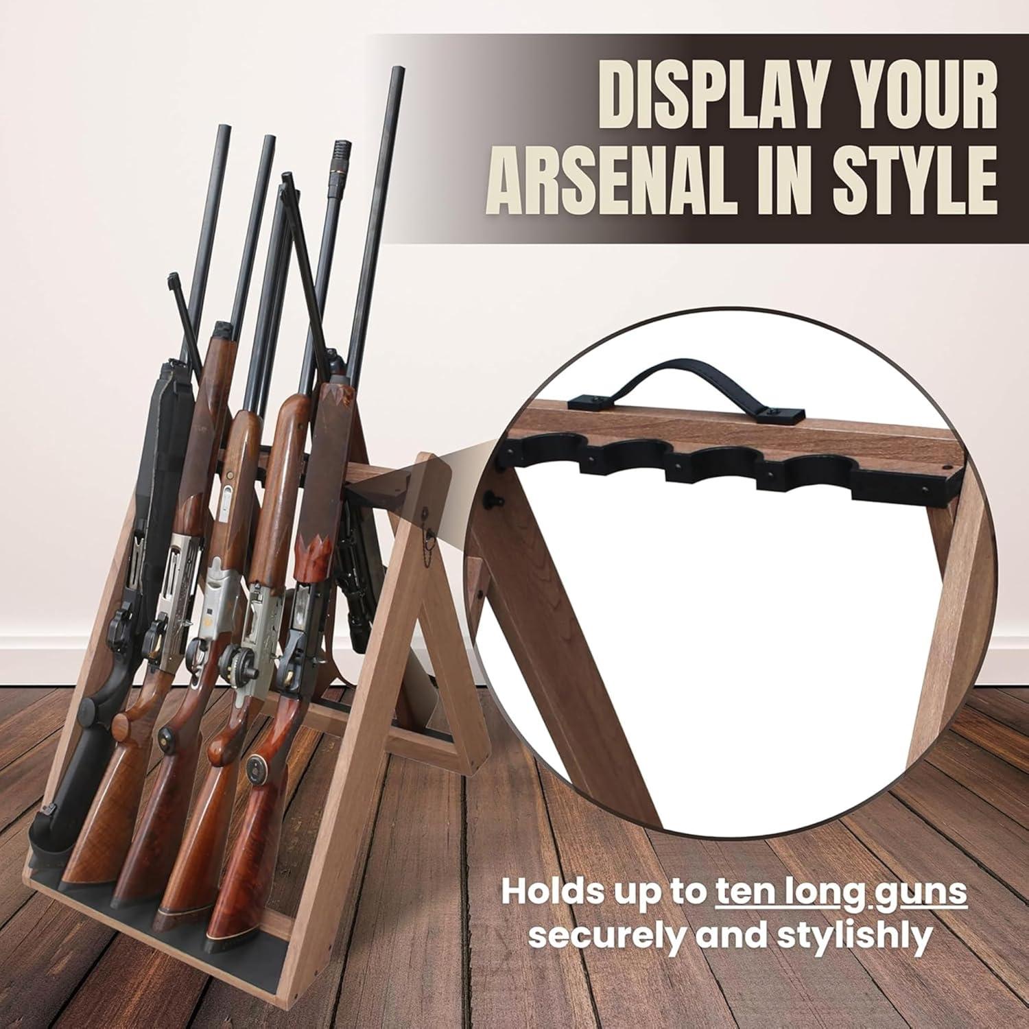 Estante Plegable para 10 Armas Rush Creek Creations 53 cm