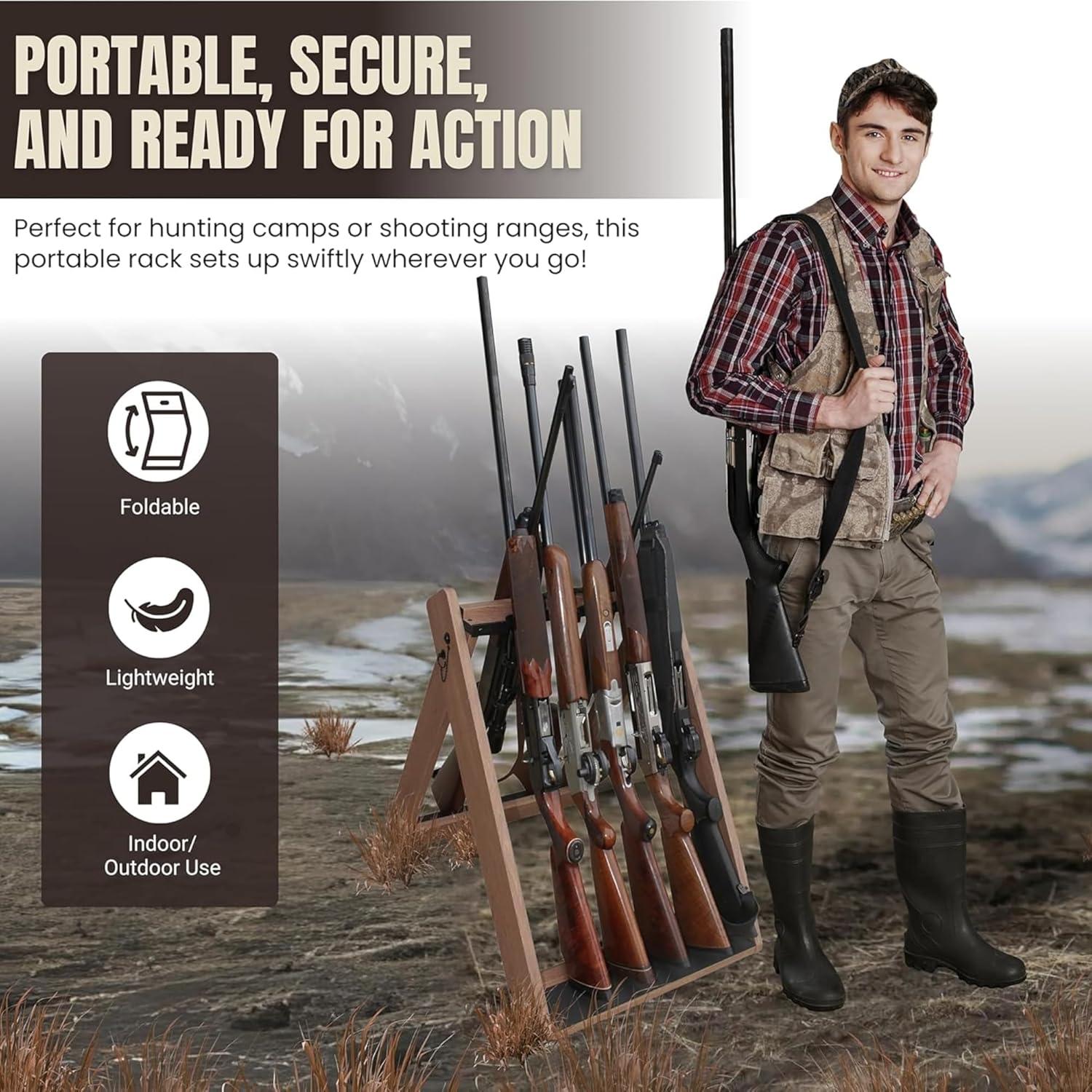 Estante Plegable para 10 Armas Rush Creek Creations 53 cm