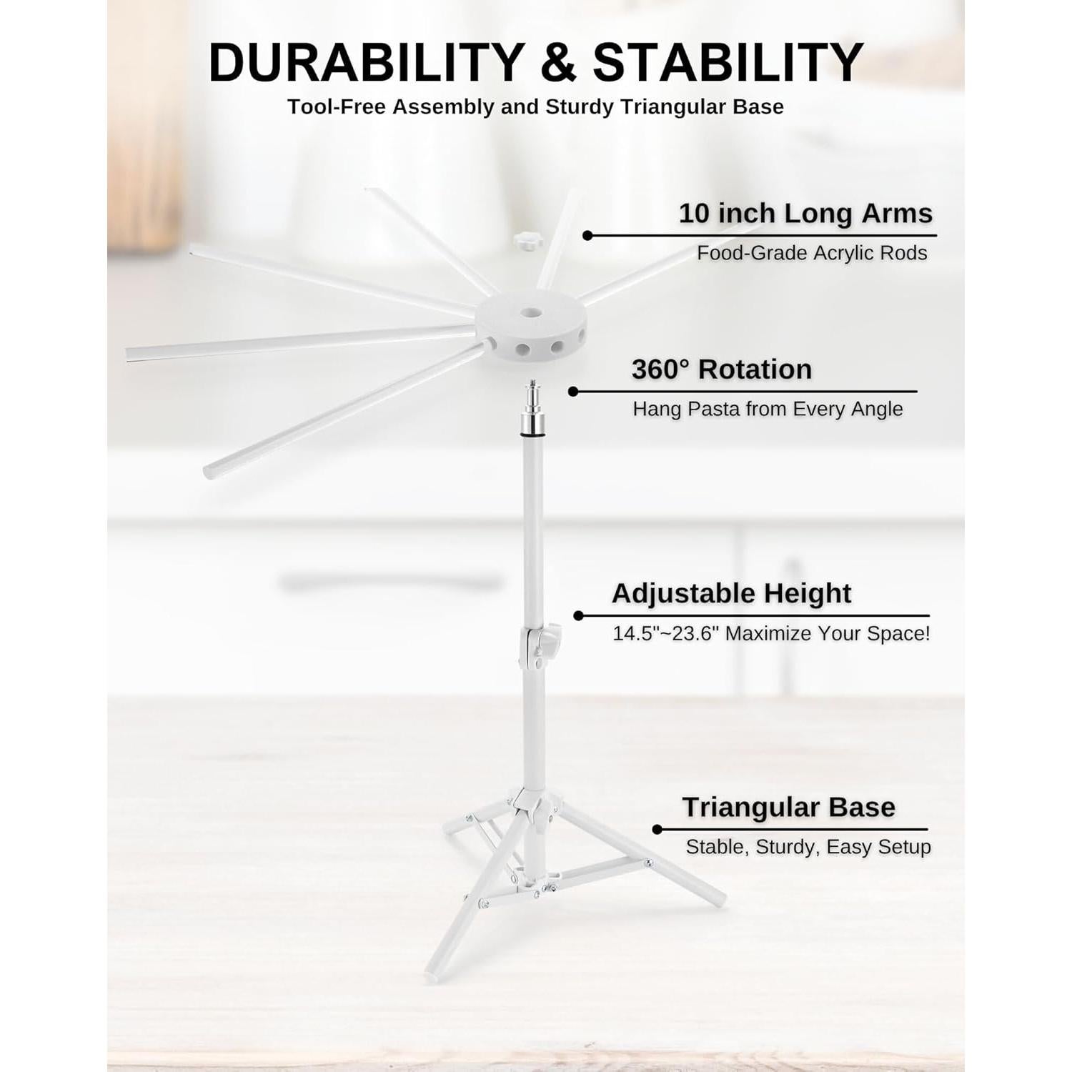 Soporte para Secar Pasta MUMSUNG Plegable 360° Ajustable 10 Varillas
