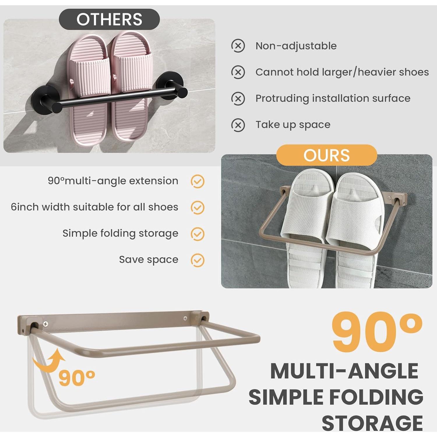 Estante para Zapatos Montado en la Pared GOIMGN - Aluminio Plegable