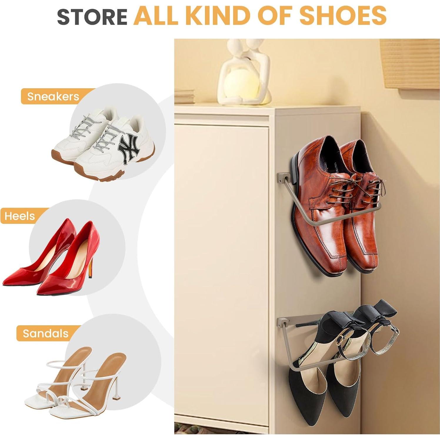 Estante para Zapatos Montado en la Pared GOIMGN - Aluminio Plegable