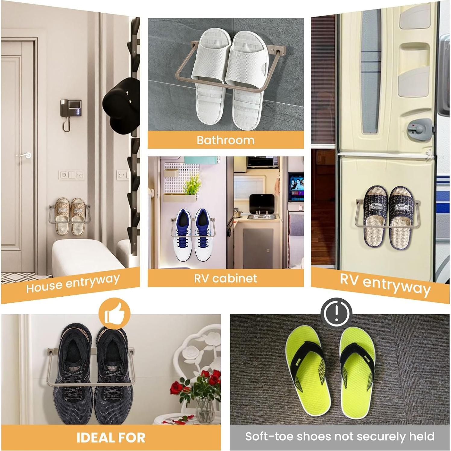 Estante para Zapatos Montado en la Pared GOIMGN - Aluminio Plegable