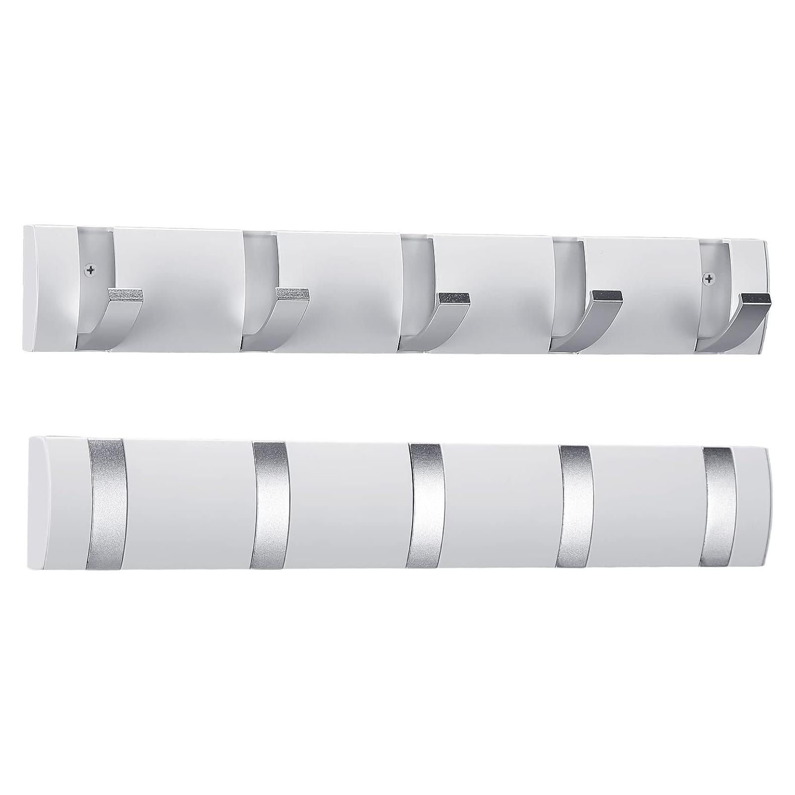 Perchero de Pared Wesiti Blanco con 5 Ganchos Retráctiles