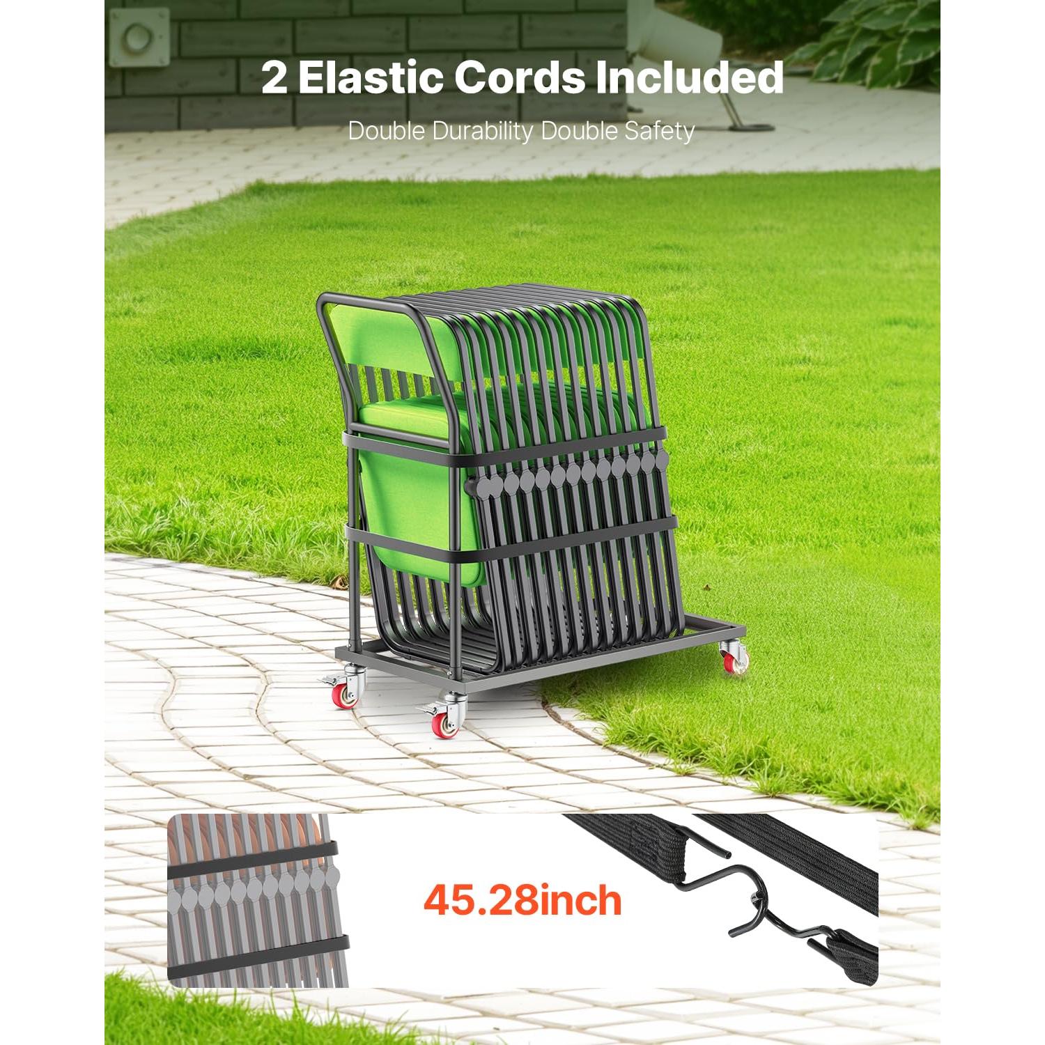 Carro para Sillas Plegables VEVOR, Capacidad 136 kg, Vertical