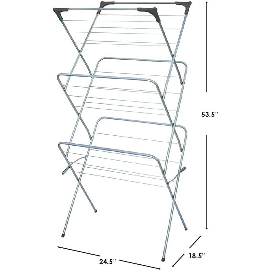 Soporte de Ropa Portátil Home Basics 3 Niveles 18 Varillas