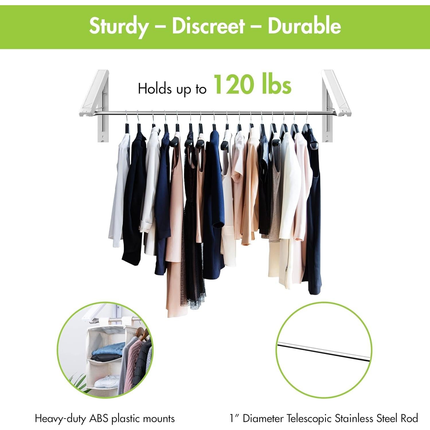 Estante Plegable QuikCLOSET para Secar Ropa - 152.4 cm