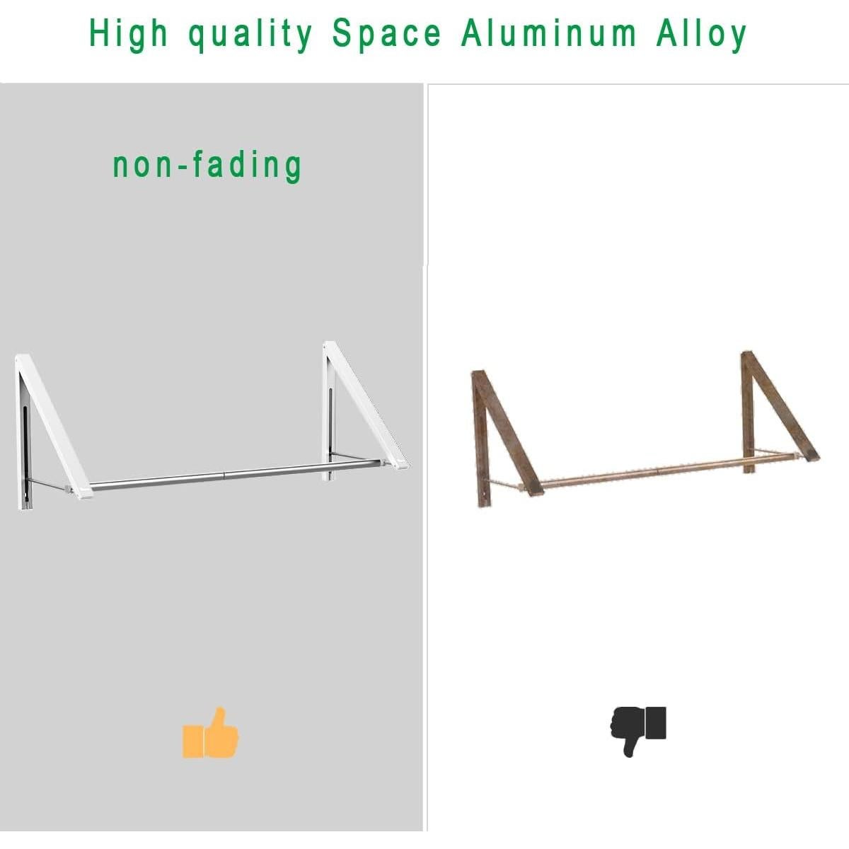 Perchero Plegable de Pared Anjuer Blanco para Lavandería