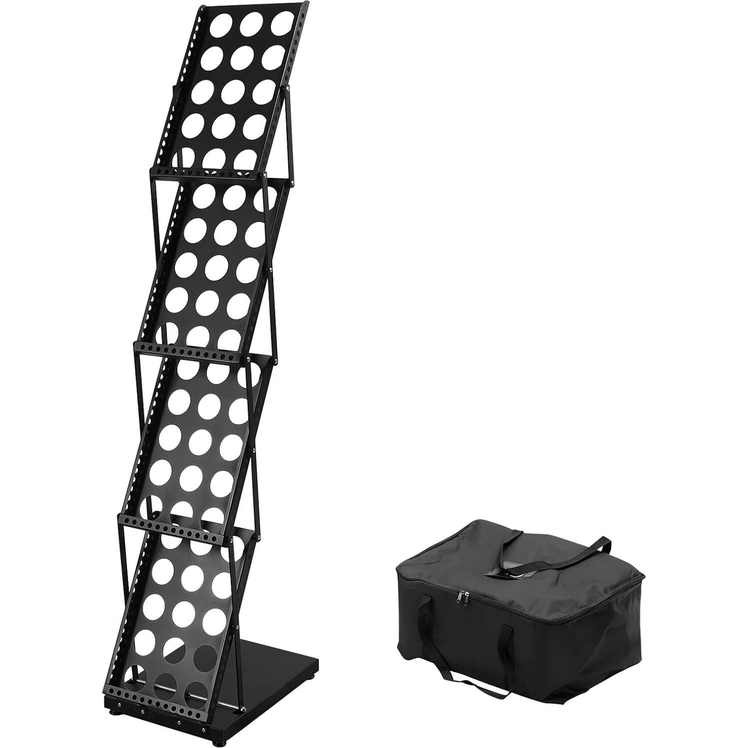 Soporte Plegable para Revistas XIDIHF con 4 Bolsillos Negro