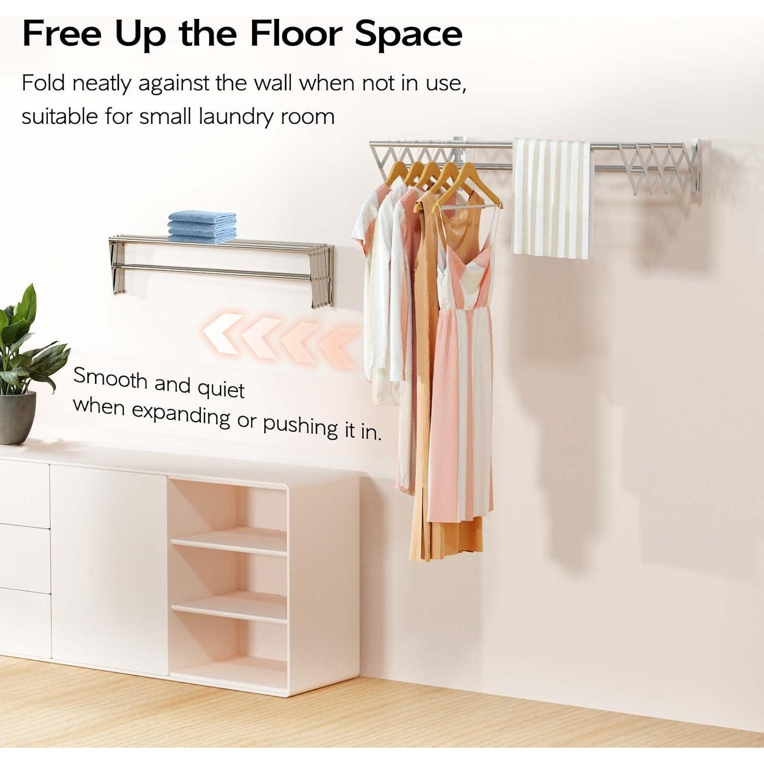 Estante de Secado de Ropa Plegable VIKAQI 7 Varillas 86 cm