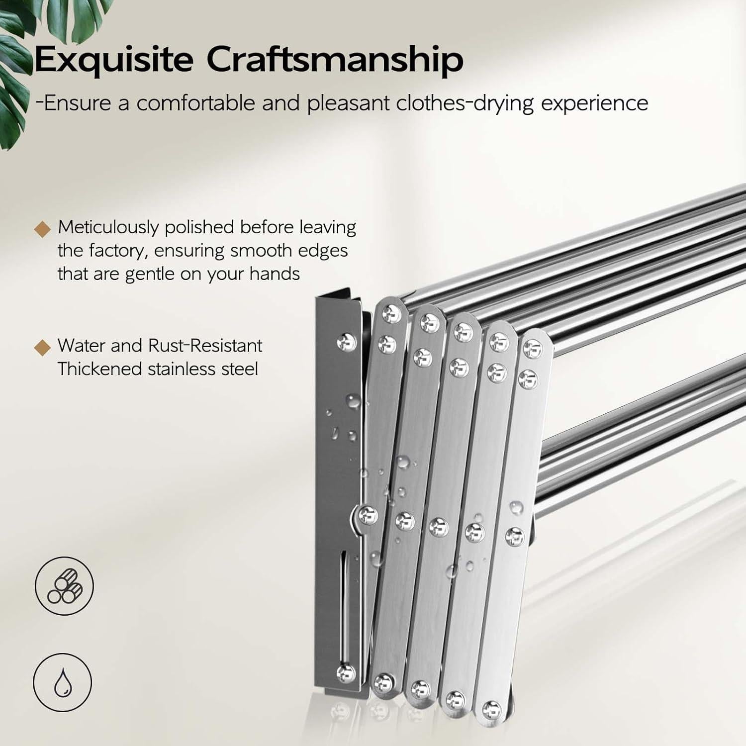 Estante de Secado de Ropa Plegable VIKAQI 7 Varillas 86 cm