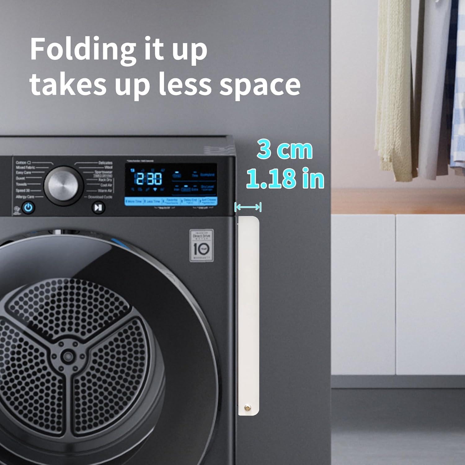 Estante Plegable Magnético LEQ para Secar Ropa - 10.16x25.4 cm