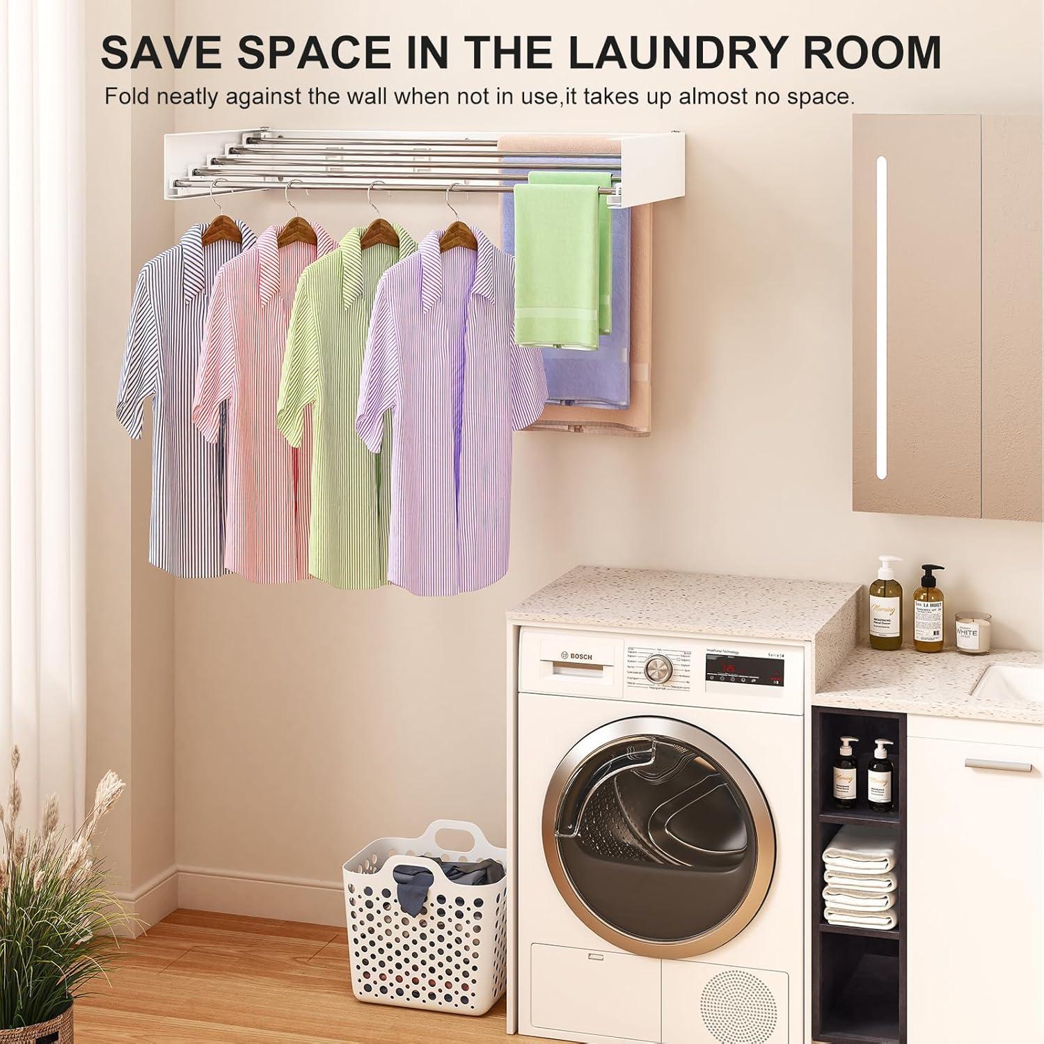 Estante de Secado de Ropa Plegable WAVETOKA 101.6 cm Blanco