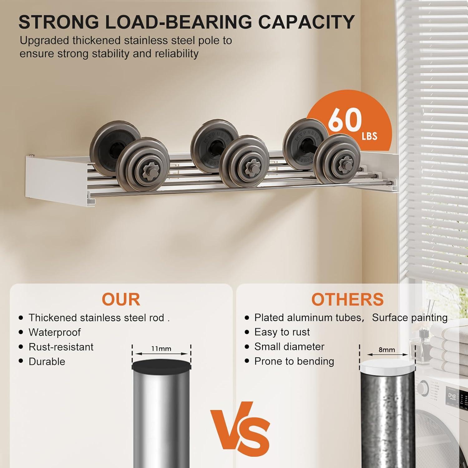 Estante de Secado de Ropa Plegable WAVETOKA 101.6 cm Blanco