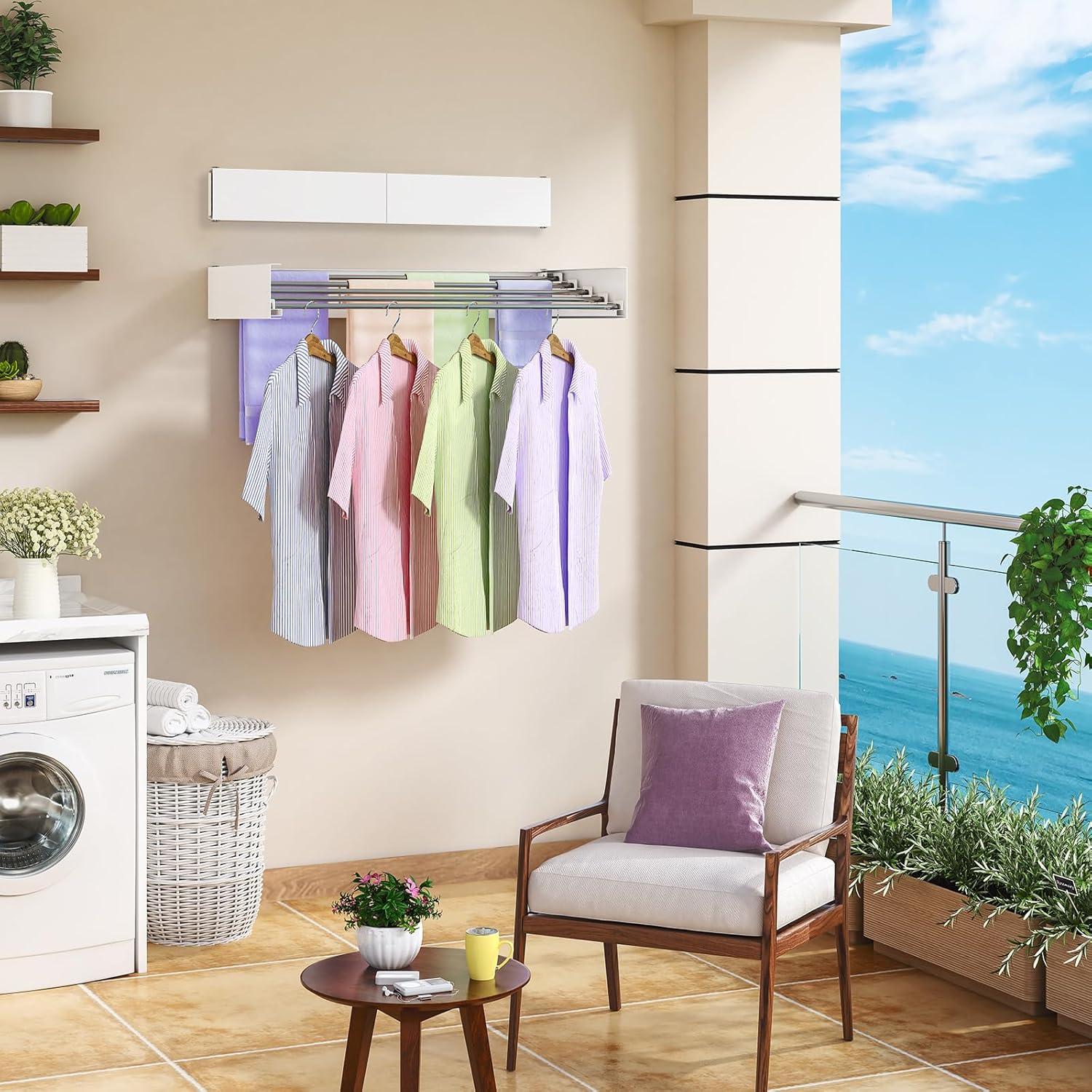 Estante de Secado de Ropa Plegable WAVETOKA 101.6 cm Blanco