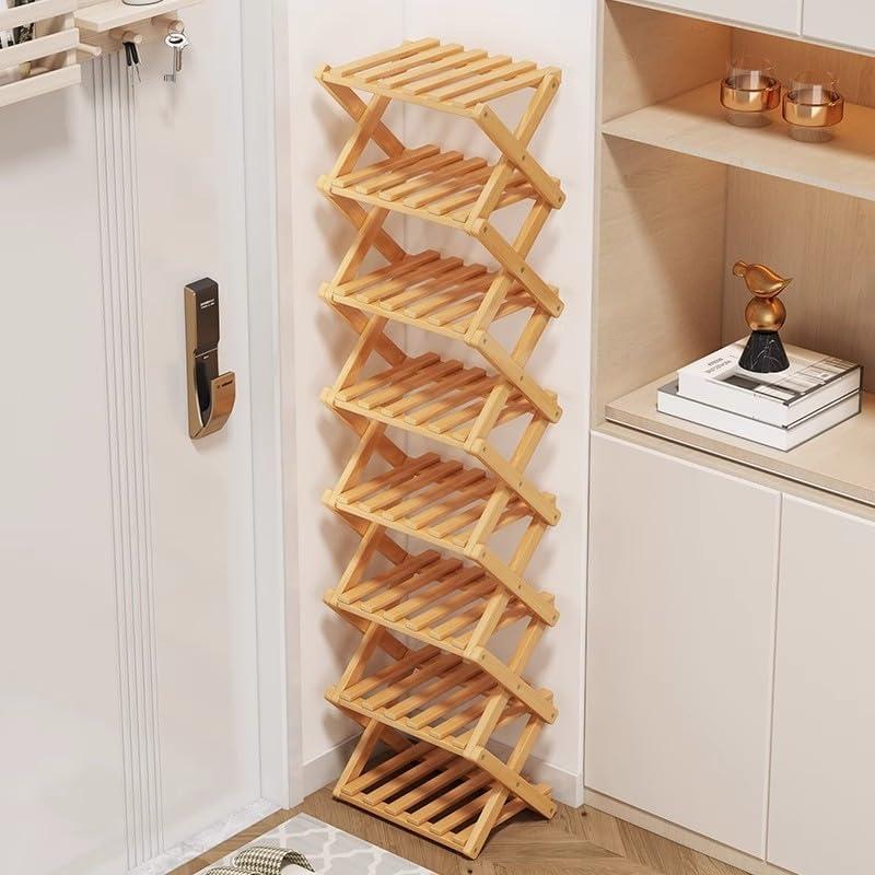 Estante para Zapatos YYW Plegable 3 Capas Madera Tostada