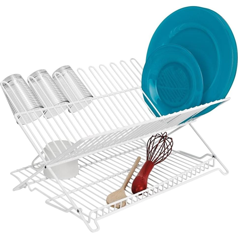 Estante Plegable para Platos Mejor Utensilios 23 Platos Blanco