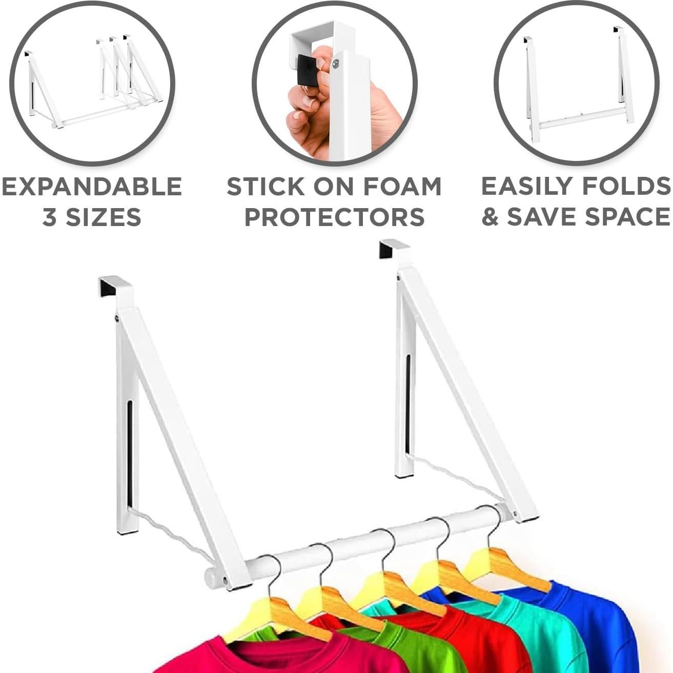 Perchero Plegable Sobre la Puerta HOLDN STORAGE - Estante para Ropa y Toallas