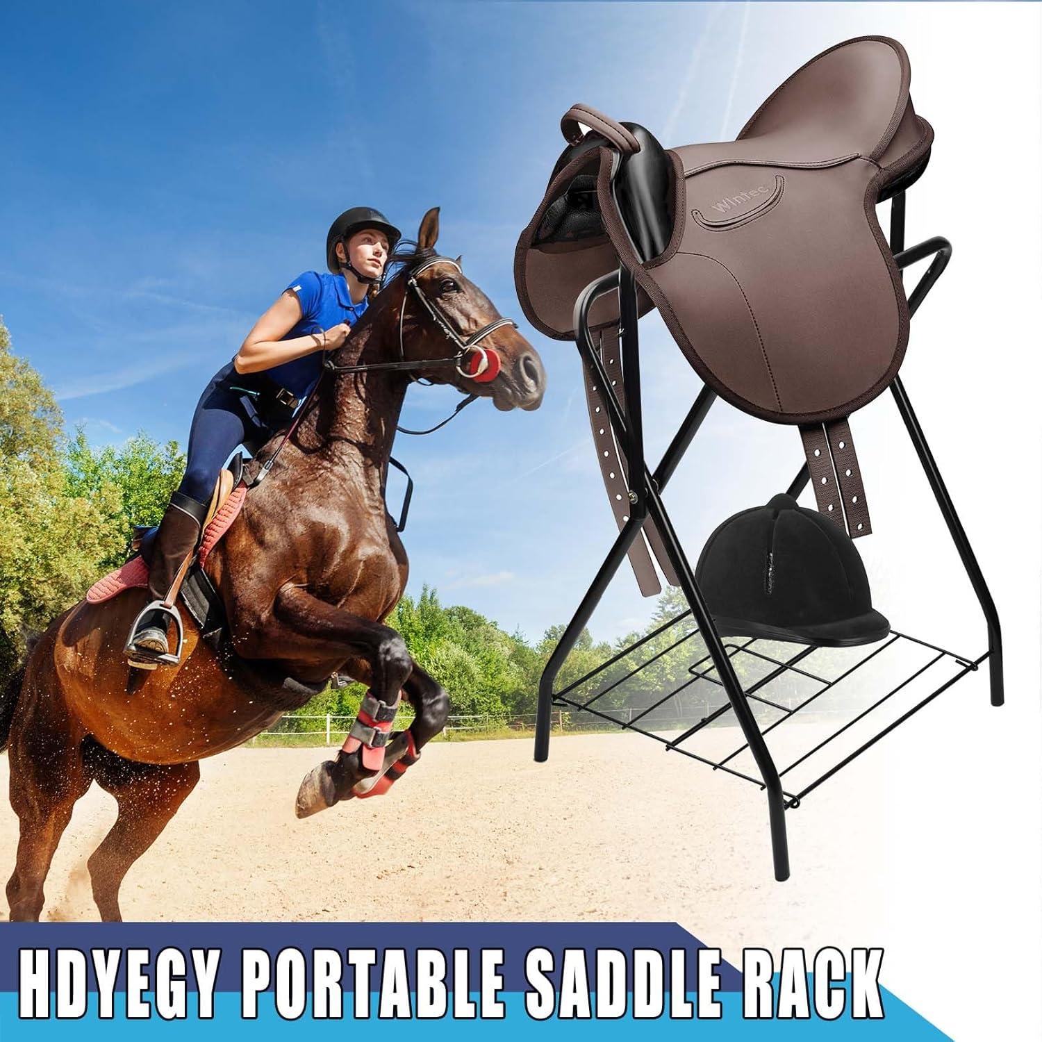 Soporte Plegable para Sillas de Caballo HDYEGY 71 cm Negro