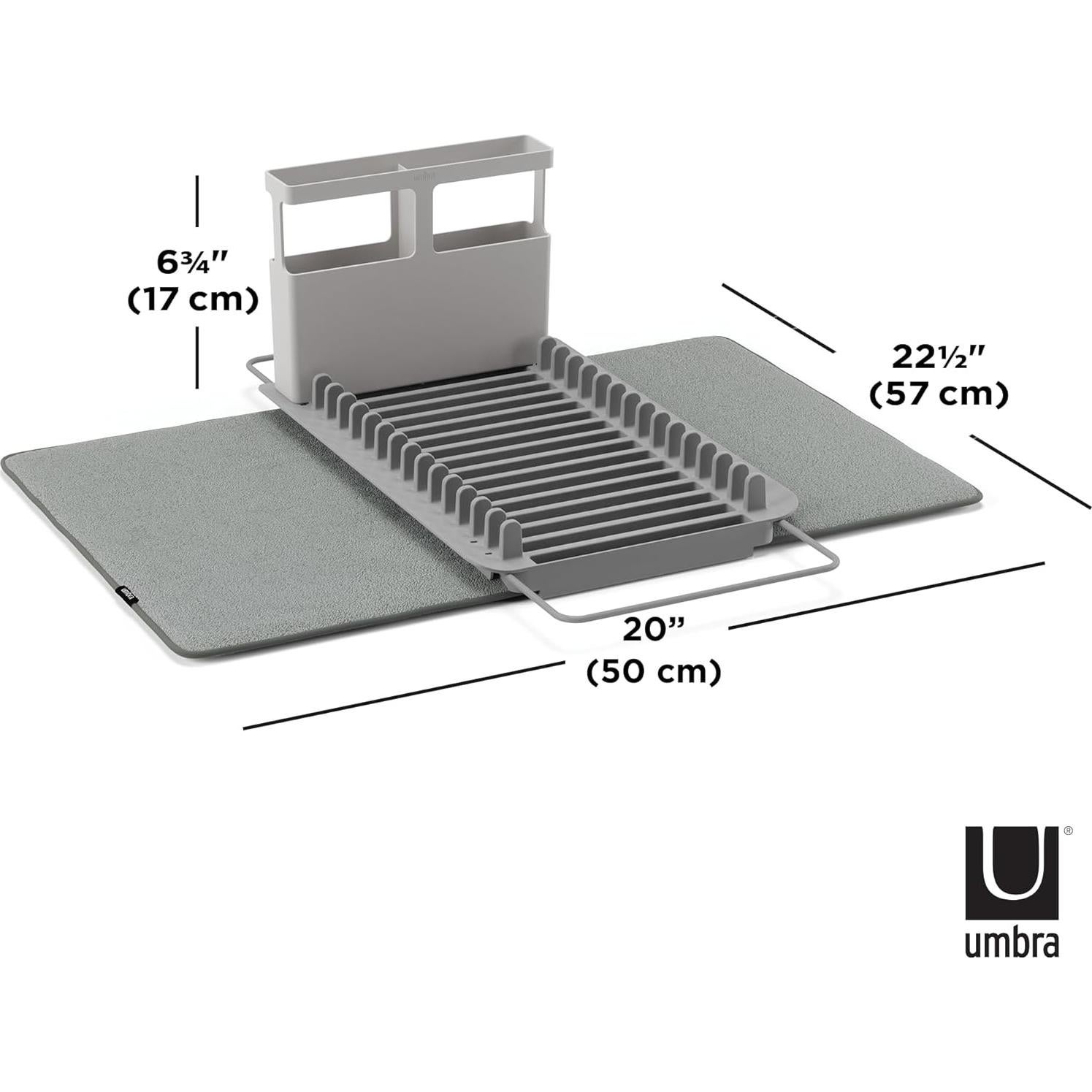 Estante y Alfombrilla de Secado de Platos Umbra Udry - Carbón