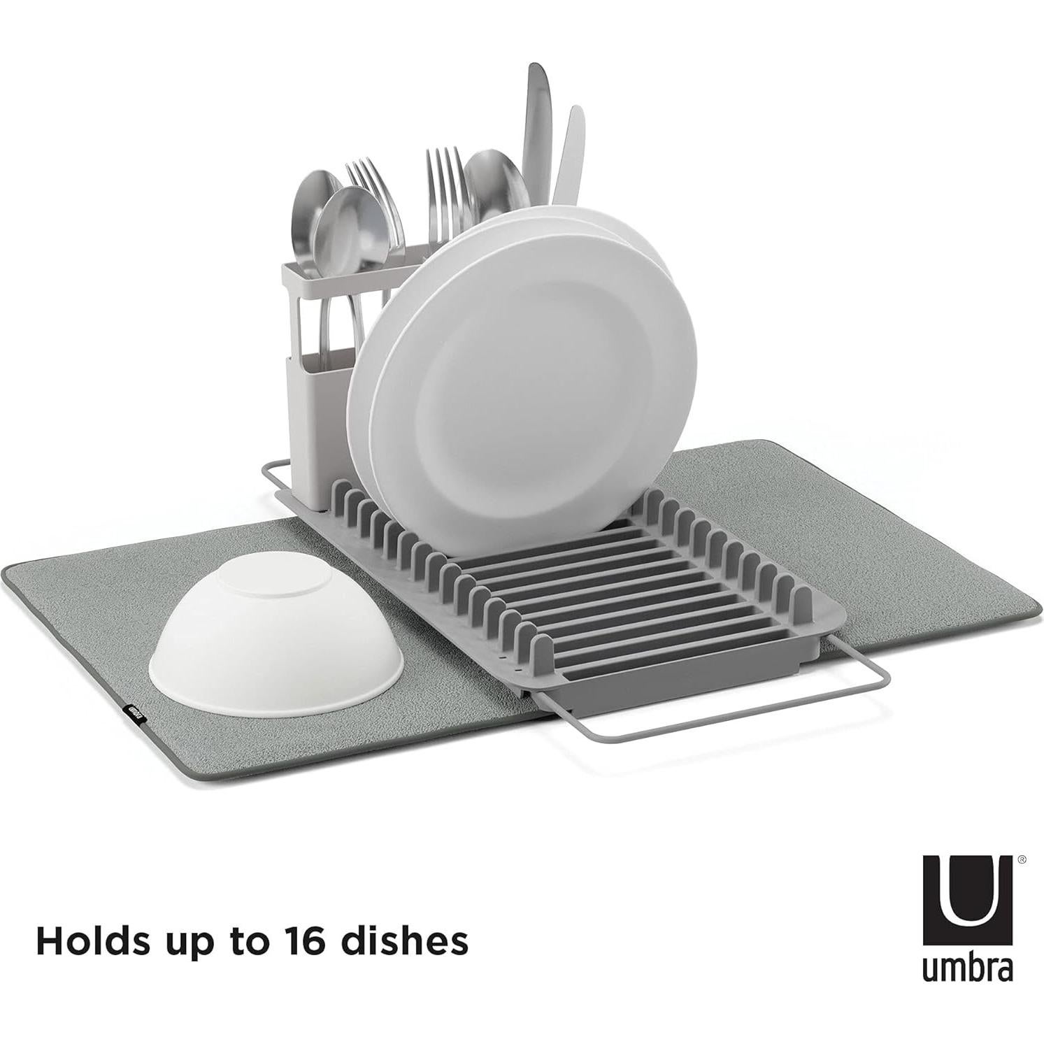Estante y Alfombrilla de Secado de Platos Umbra Udry - Carbón