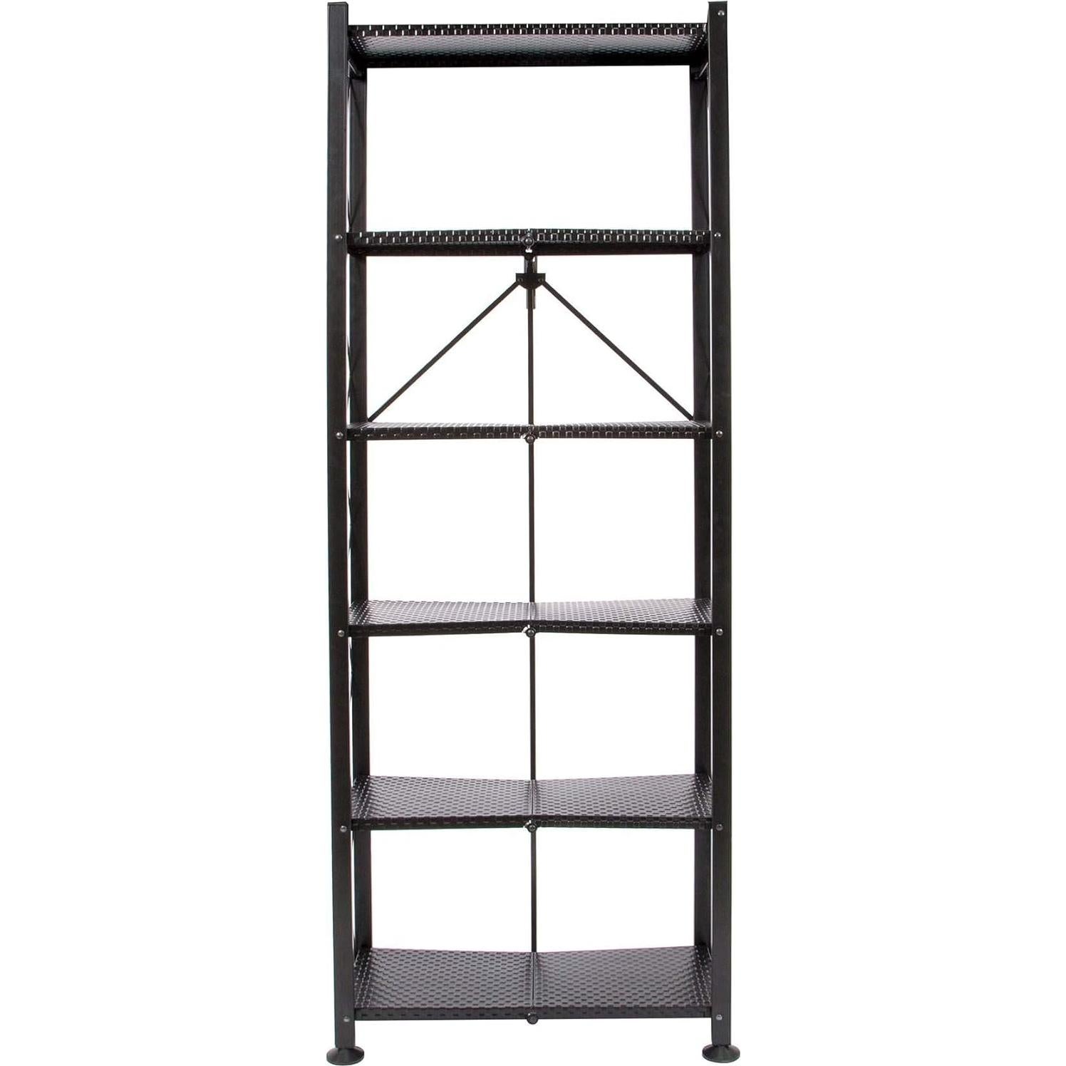 Estantería de Metal Origami 6 Niveles Plegable Negra