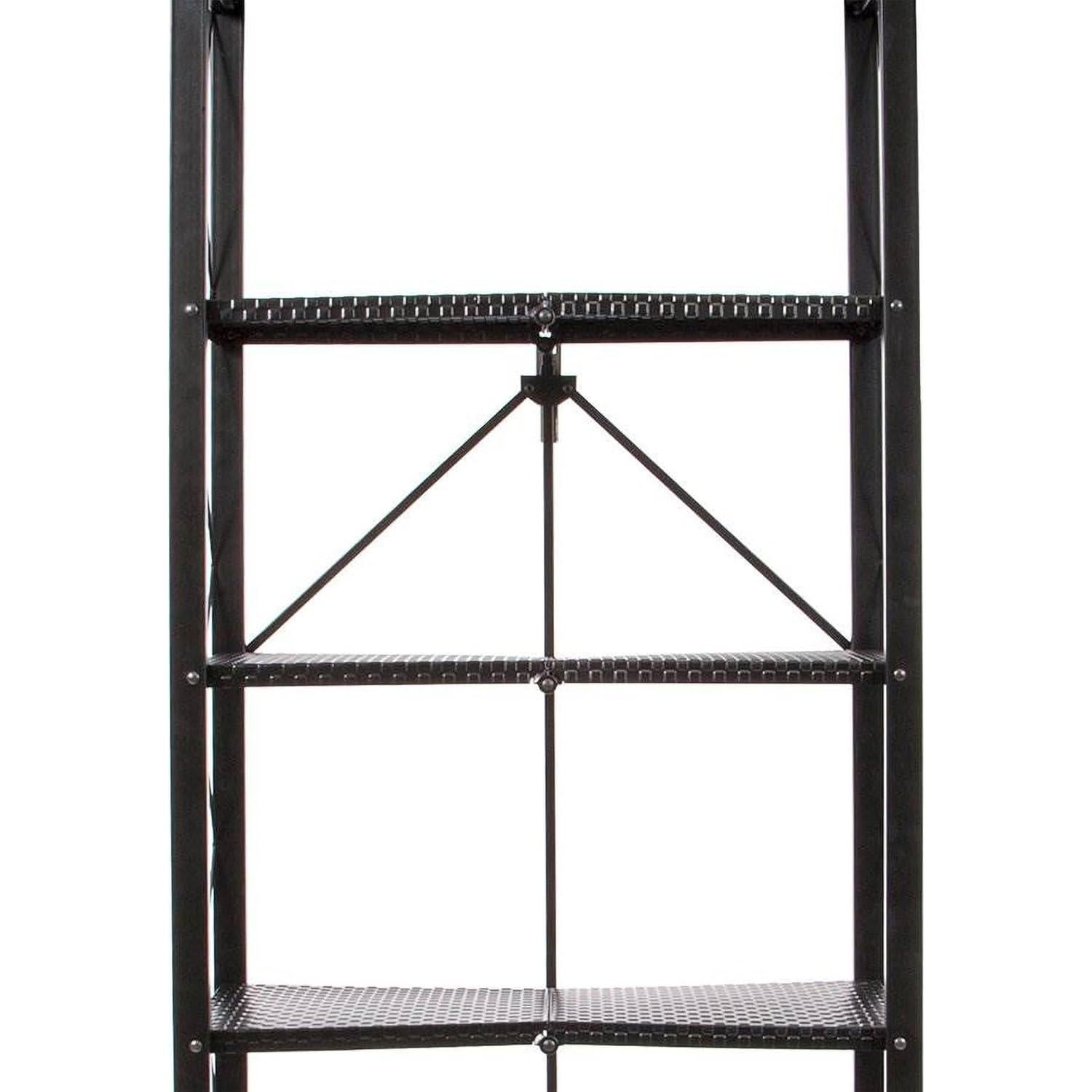 Estantería de Metal Origami 6 Niveles Plegable Negra