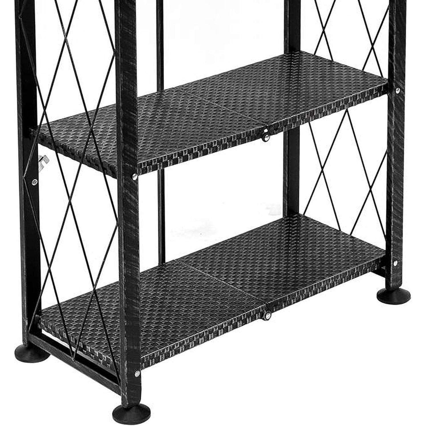 Estantería de Metal Origami 6 Niveles Plegable Negra