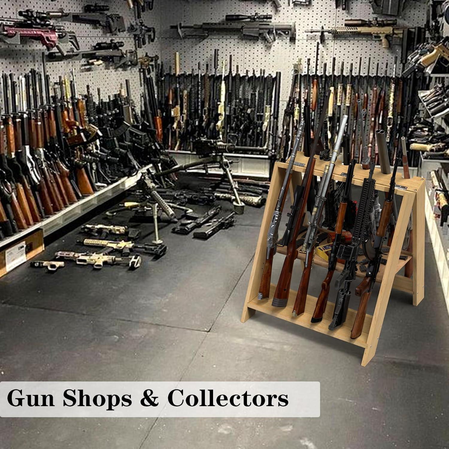 Soporte para Rifles Plegable OSIEWEN de Madera 12 Ranuras