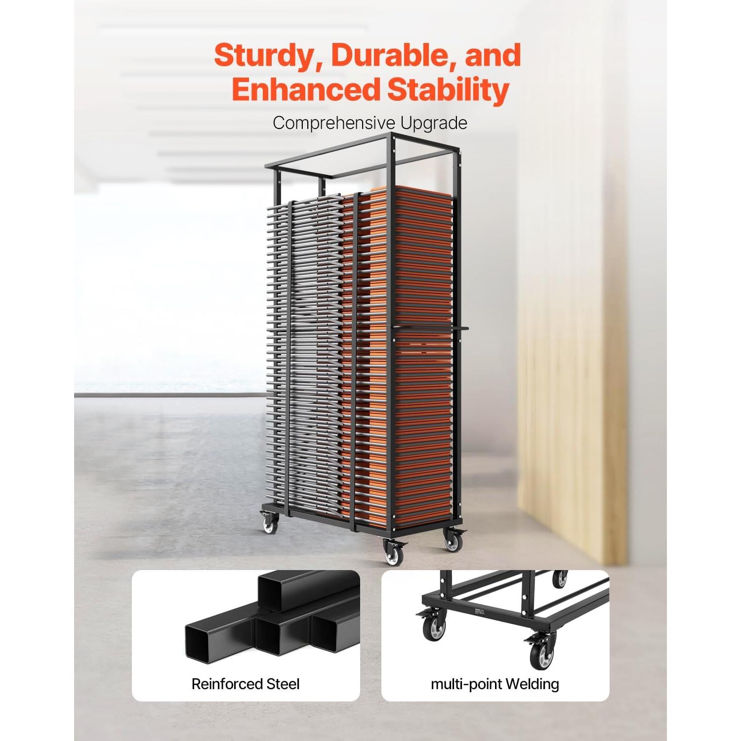 Carro para Sillas Plegables VEVOR 227 kg, Acero, Negro Mate