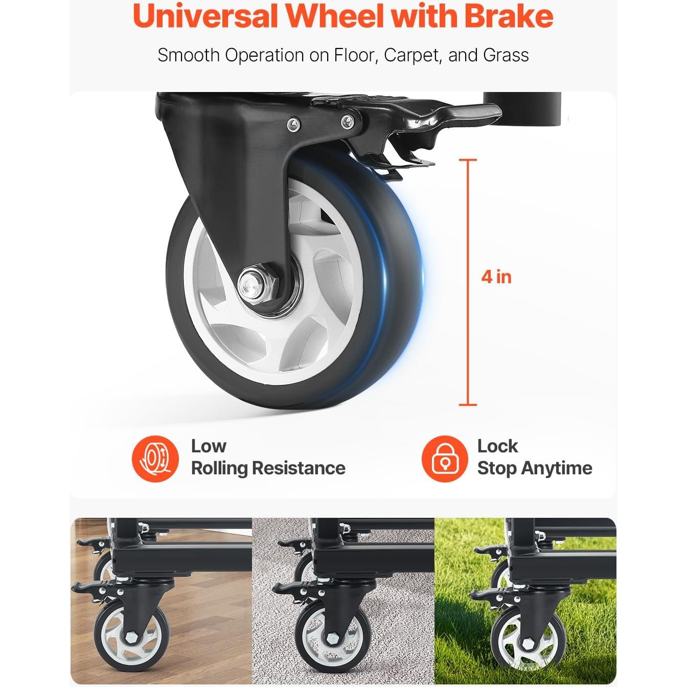 Carro para Sillas Plegables VEVOR 227 kg, Acero, Negro Mate