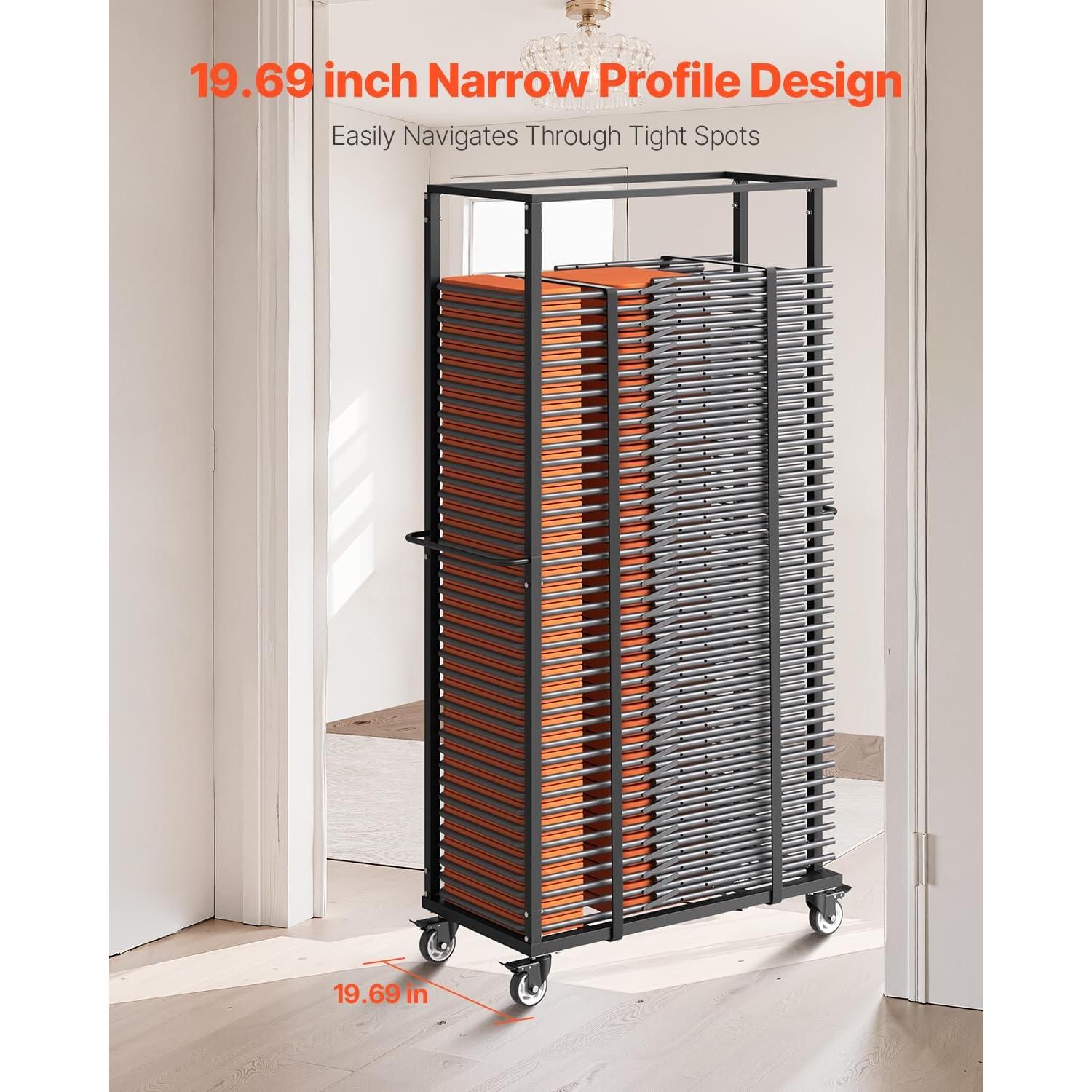 Carro para Sillas Plegables VEVOR 227 kg, Acero, Negro Mate