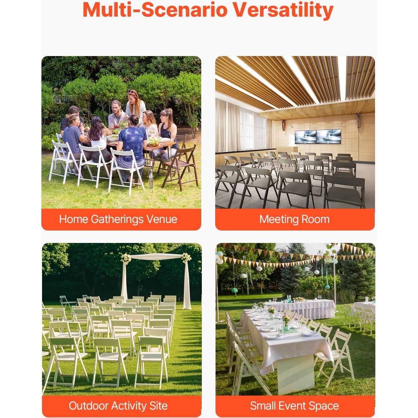 Carro para Sillas Plegables VEVOR 227 kg, Acero, Negro Mate