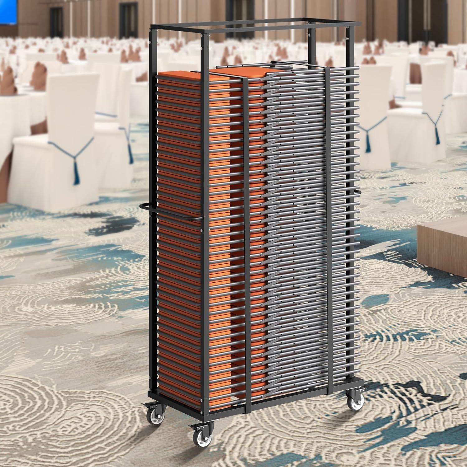 Carro para Sillas Plegables VEVOR 227 kg, Acero, Negro Mate